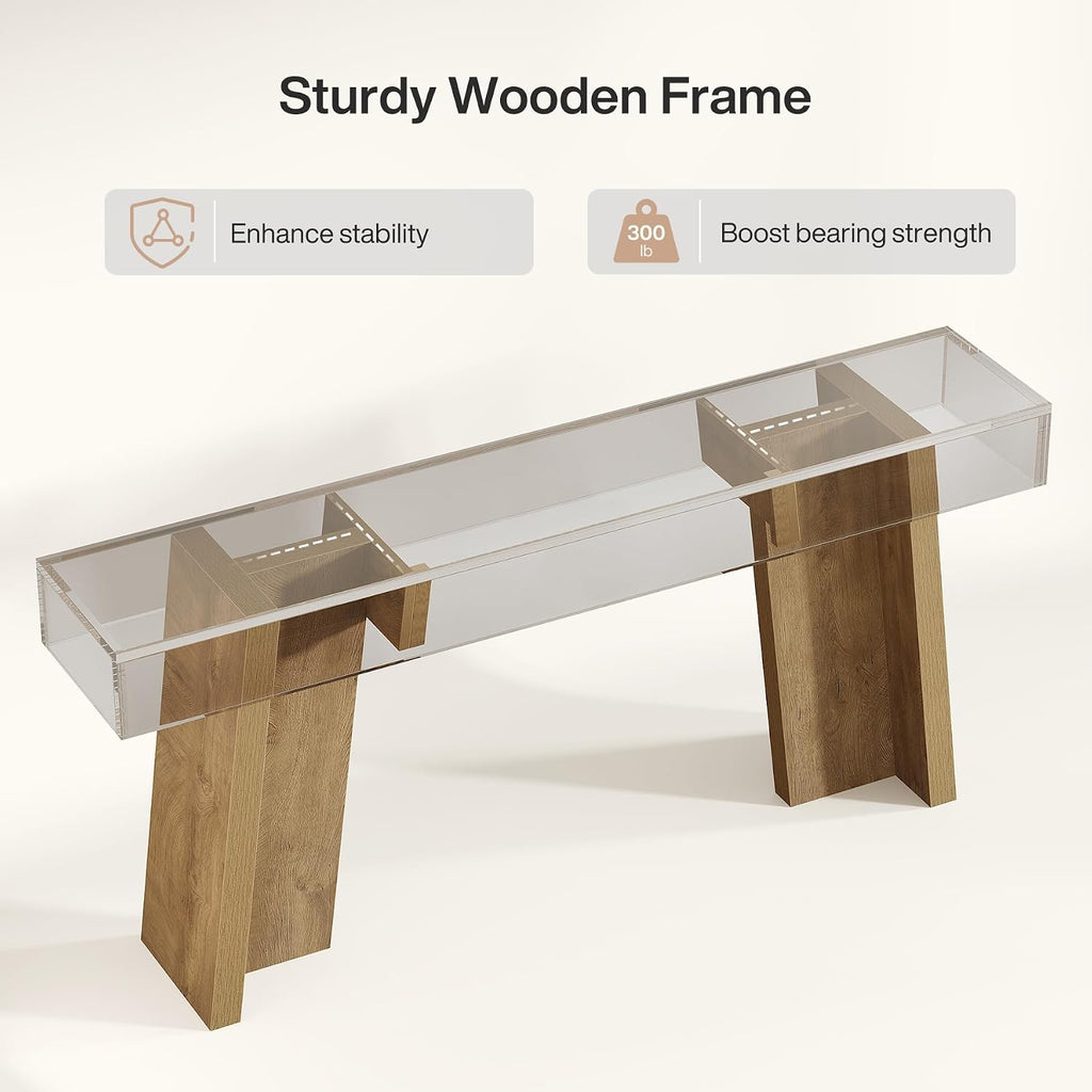 Tribesigns 70.9-Inch Long Console Table, Farmhouse Entryway Table Behind The Couch for Living Room, Hallway, Entrance, Foyer (Natural)