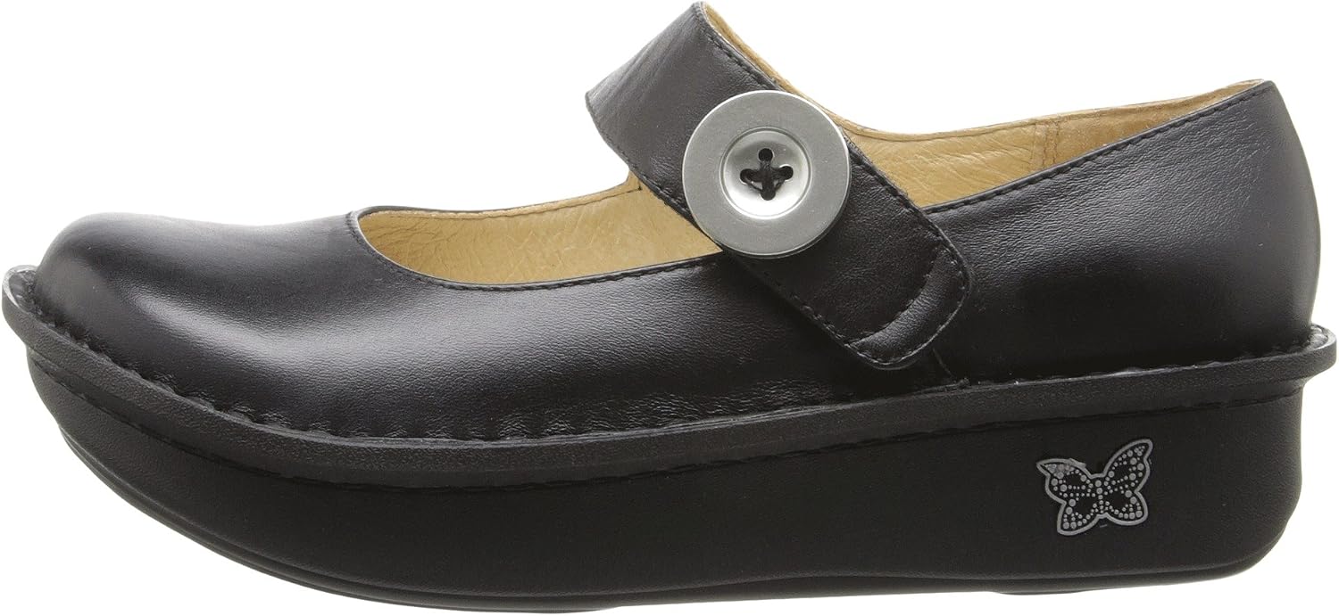 Alegria Women's Paloma Mary Jane Nurse Shoe Clogs Comfort Leather Black 10 M US