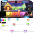 iYogaled Permanent Outdoor Christmas Lights 100ft,Smart RGB Color Changing Eave Lights with 63 Scene Modes, IP67 Waterproof Permanent Holiday Lamps Outdoor,APP,Voice,Remote Control