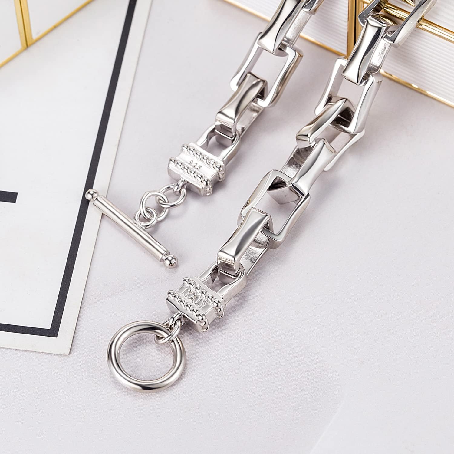 Dankadi Men Solid 925 Sterling Silver Cable Rolo Link Chain Necklace Women 9MM &10MM-Curb Cuban Chain Thick Big Choker 18' 20' 22' 24' 26 '28' 30' Fine Jewelry Gift