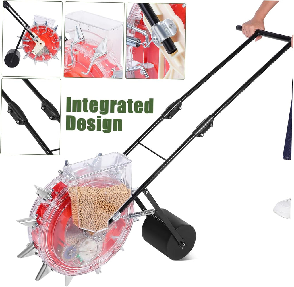Manual Seeder Planter Precision Control Multi-Functional Hand-Push Fertilizing Applicator for Efficient Gardening and Sowing for Areas and Easy Monitoring