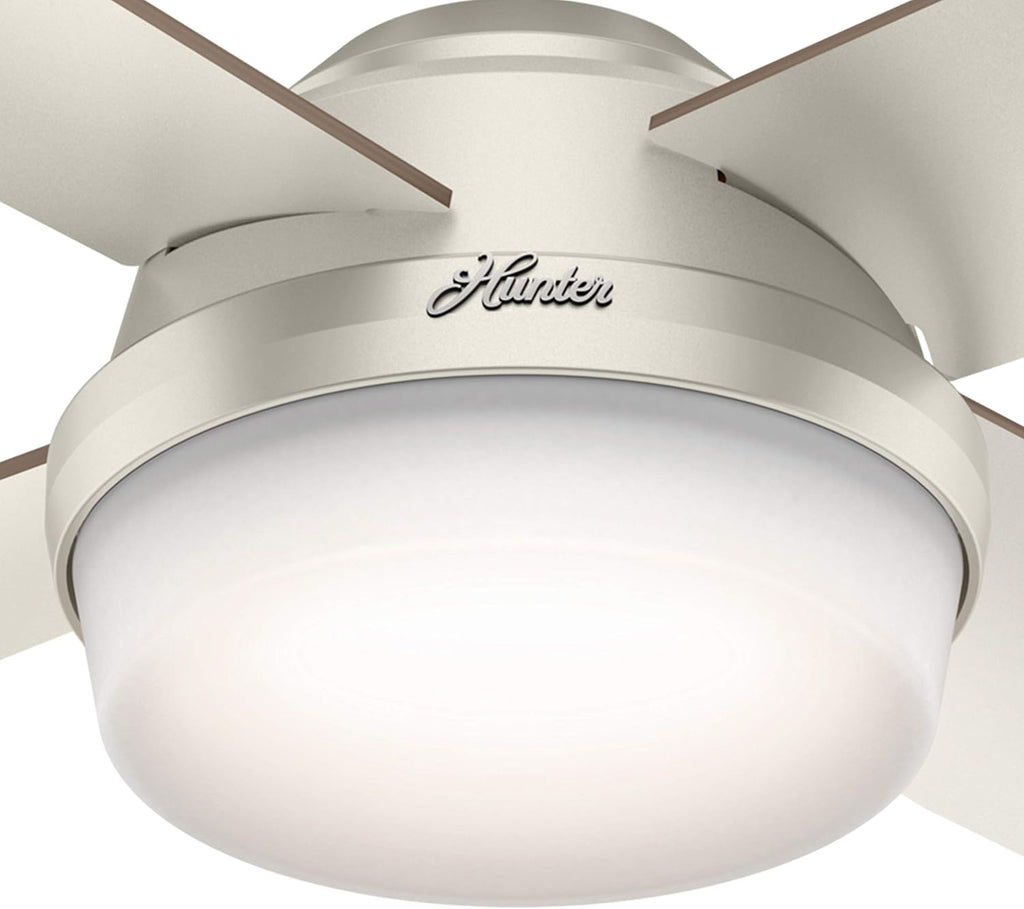 Hunter Fan 52 inch Contemporary Matte Nickel Indoor/Outdoor Ceiling Fan with LED Light Kit and Remote Control (Renewed)