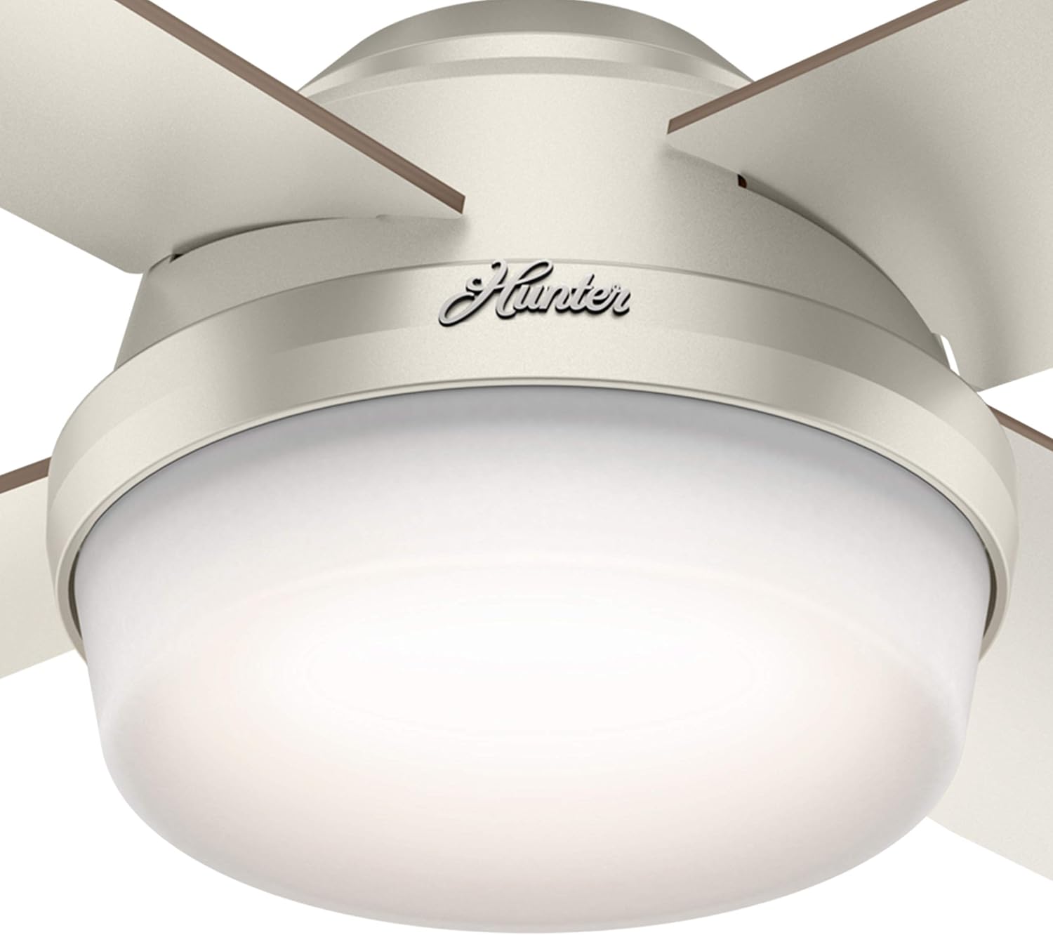 Hunter Fan 52 inch Contemporary Matte Nickel Indoor/Outdoor Ceiling Fan with LED Light Kit and Remote Control (Renewed)
