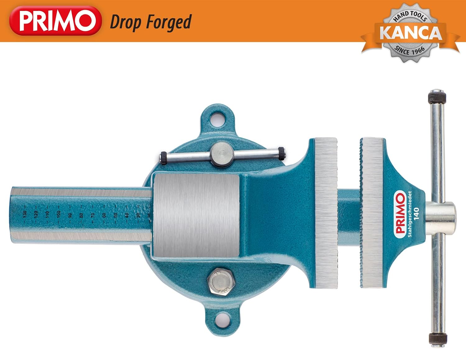 KANCA PRM-140,PRIMO PARALLEL VISE With 360° Rotating Swivel Base,Drop-Forged Bench Vise,Jaw Opening(Max) 5.6 INCH,Strong Hand Tools and Machinist Vise,Tools & Home Improvement Product,Blue Color(5.6')