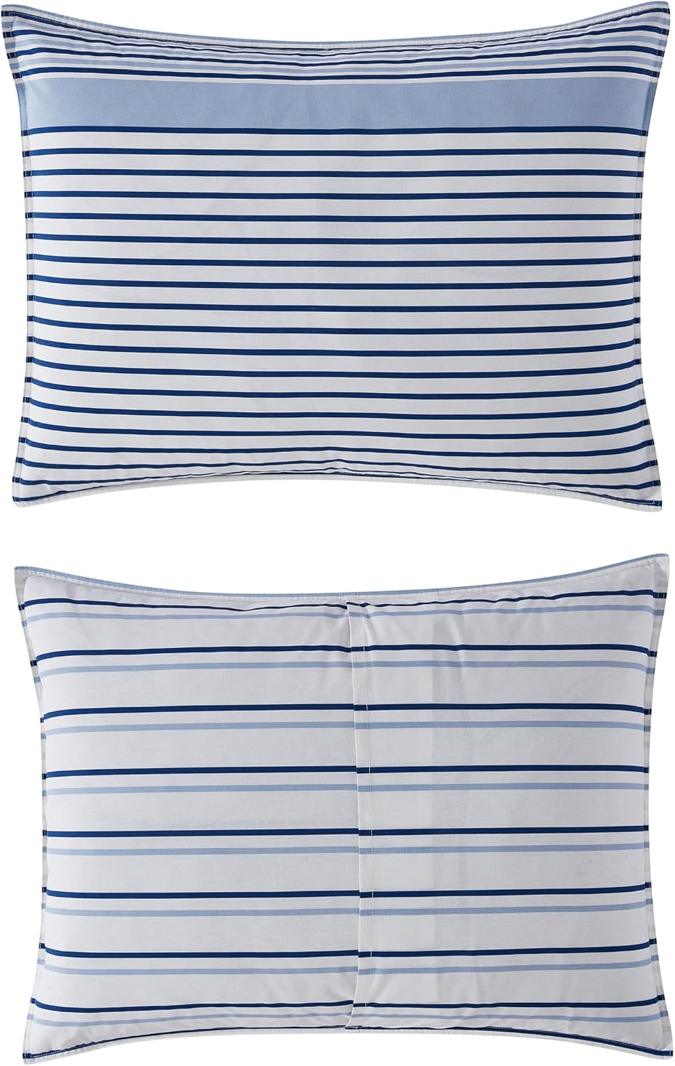 Eddie Bauer - King Comforter Set, Super Soft Bedding with Matching Shams, Two-Piece Back Closure, Modern Room Essentials (Cooper Stripe Blue, King)