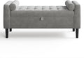 46.5 in Storage Ottoman Bench – Upholstered End-of-Bed Storage Chest with Rolled Armrests & Wood Legs, Entryway Shoe Bench and Footrest Seat for Hallway, Bedroom & Living Room& Walk-in Closet (Gray)