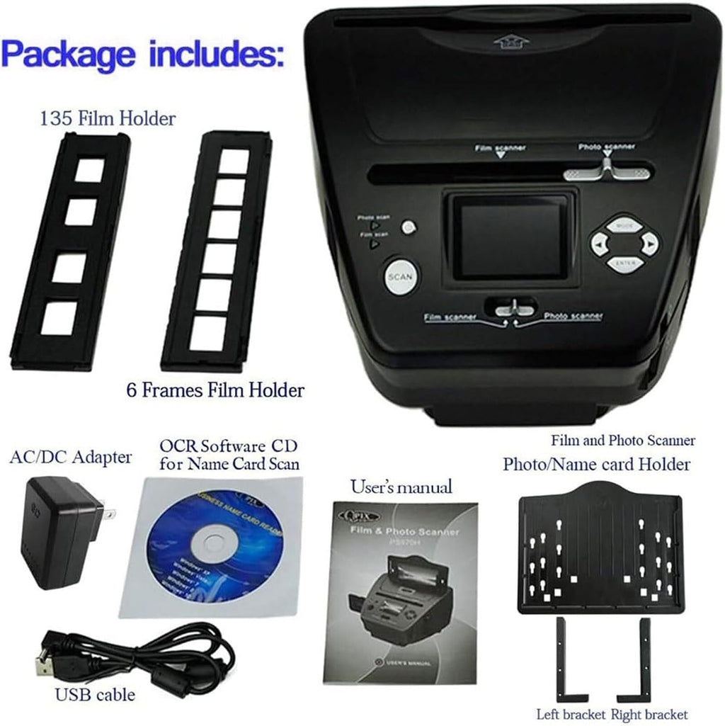 16mp Digital Scanner (3 * 5/4 * 6/5 * 7 Paper Photos), 135 (35mm) Negative Film Scanner + Business Card Sorting Ocr Software for Saving Film