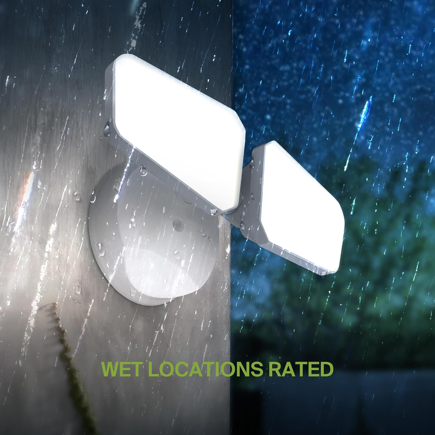 ASD LED Security Flood Lights Outdoor, 20W 5CCT 2700K-5000K, Rotatable Heads, Wired Flood Light, 150° Side-to-Side, 180° Up and Down, IP65 Wet Locations, UL DLC, 145000 hr Lifespan, White, 8 Pack