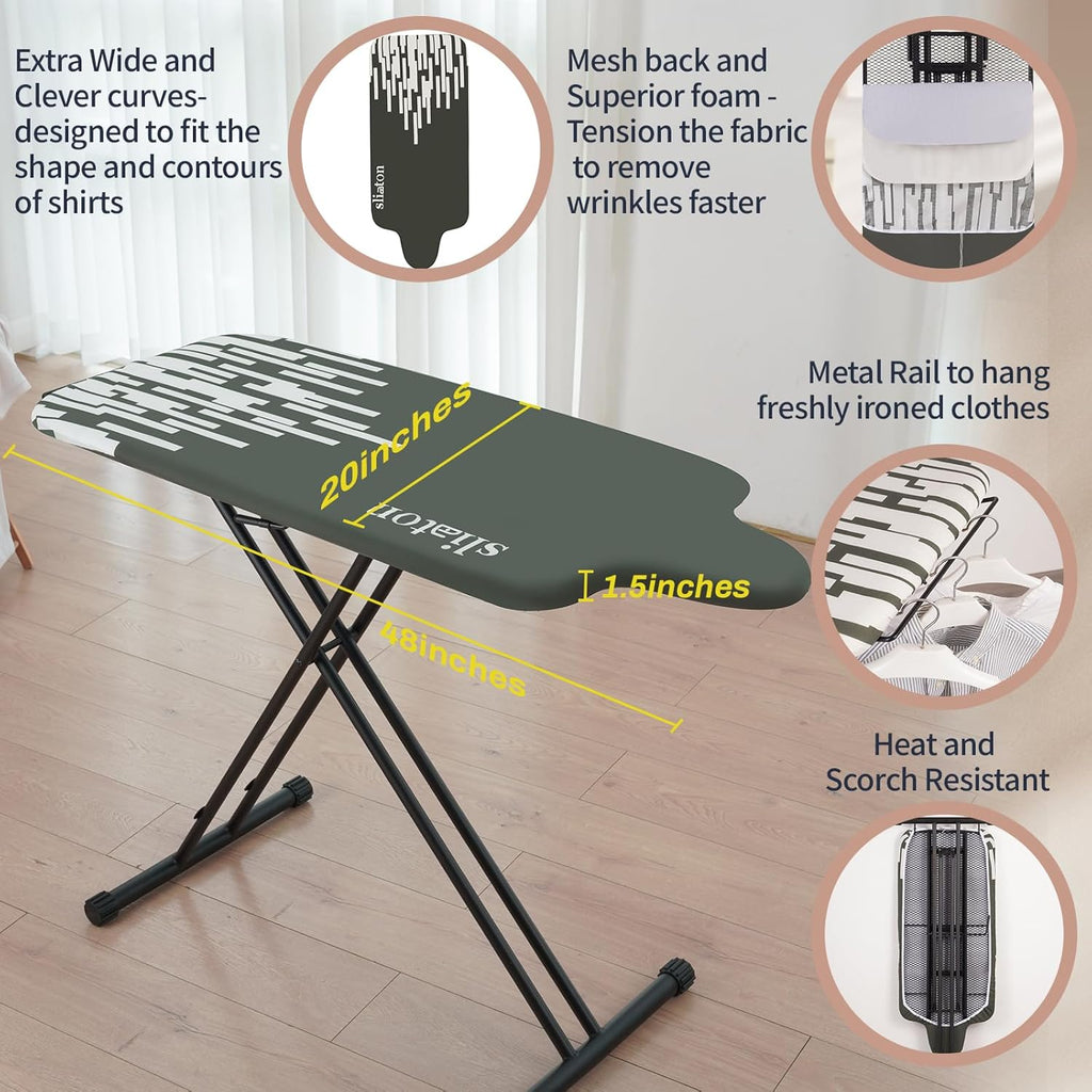 Extra Large Ironing Board with Large Hang Rail in 53' L x 20' W
