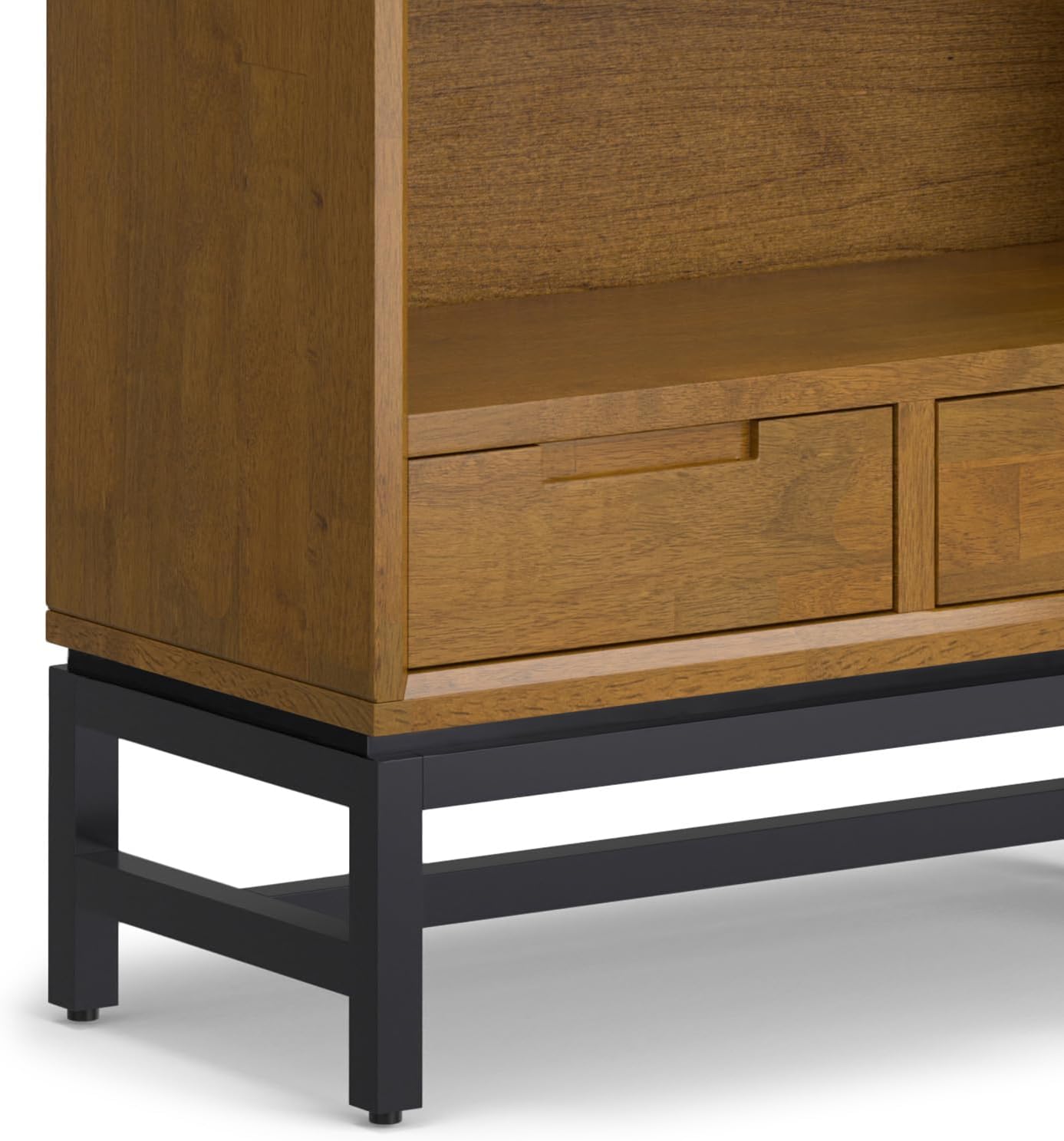 SIMPLIHOME Banting Desk and Bookcase Bundle - 60 inch Wide Solid Wood Desk with Drawers and 30 inch Wide 4-Shelf Bookcase in Medium Saddle Brown, Modern Industrial Home Office Furniture (Set of 2)