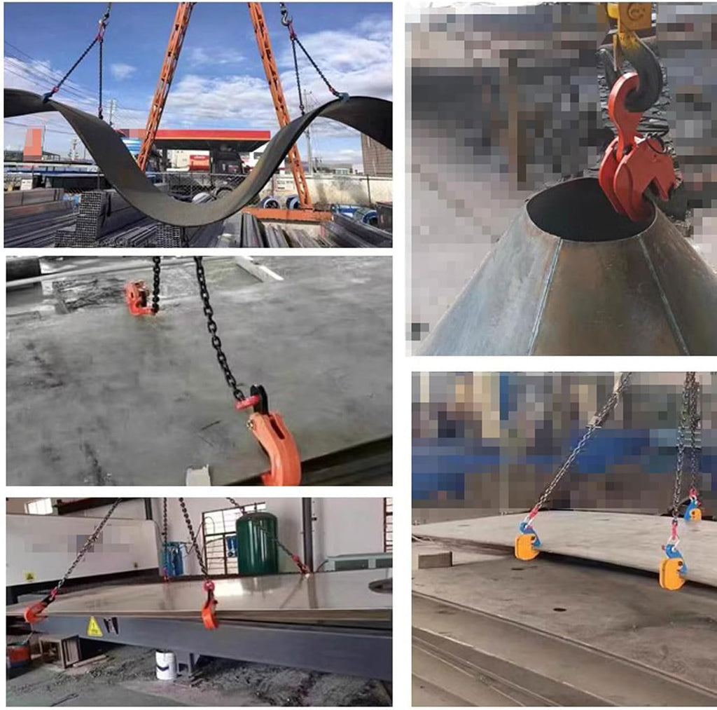 1T Vertical Steel Plate Clamp - Heavy Duty Lifting Tool for Industrial Use, Girder & Curb Clamp, Versatile Plate Stone Lifting Tongs, Reliable Spreader for Safe Handling