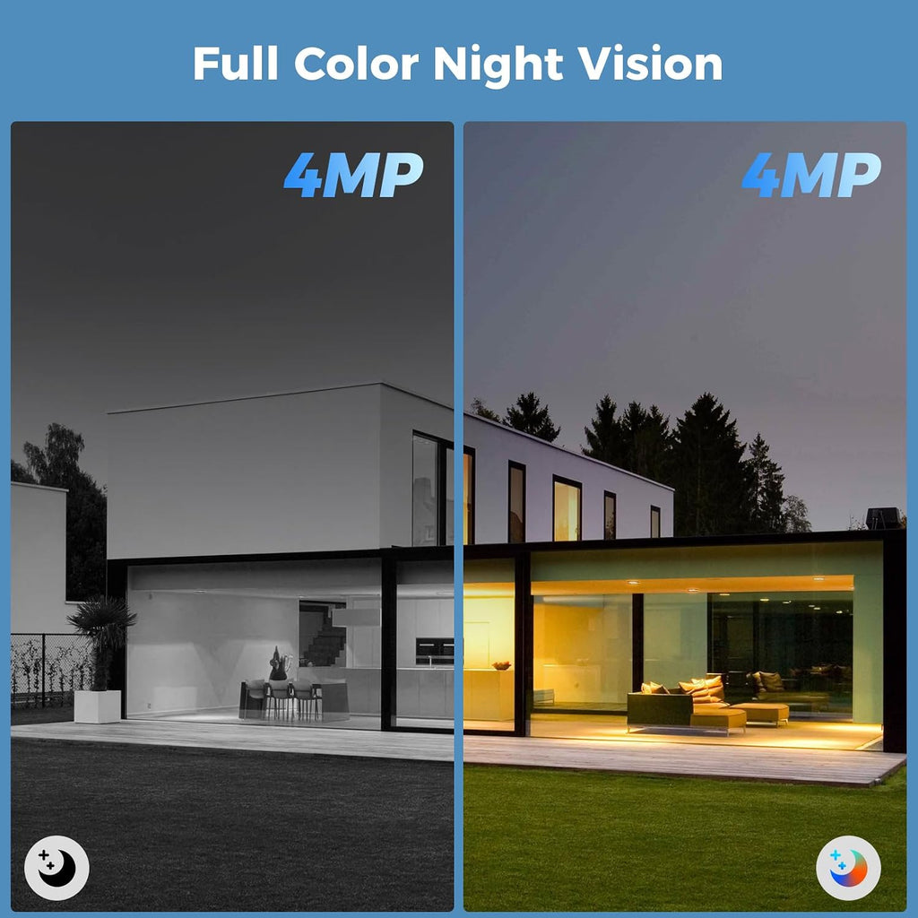 Hiseeu Security Cameras Wireless Outdoor, 3pcs Solar Powered 3K 4MP Surveillance WiFi Cameras for Home Security Outside, PIR/AI Motion Detection, Waterproof, Color Night Vision, 2-Way Audio, Black