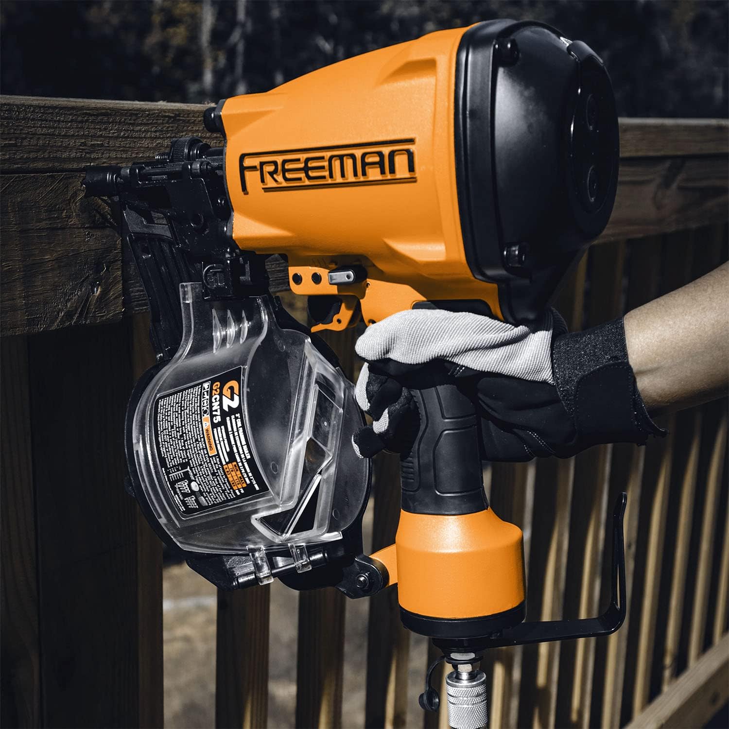 Freeman 2nd Generation Pneumatic 15° 3' Coil Framing Nailer | G2CN75 | Framing, Truss Construction, Sheathing, Subfloors, Decks, Roof Decking, Siding, Wood Fencing, Crate and Pallet Assembly