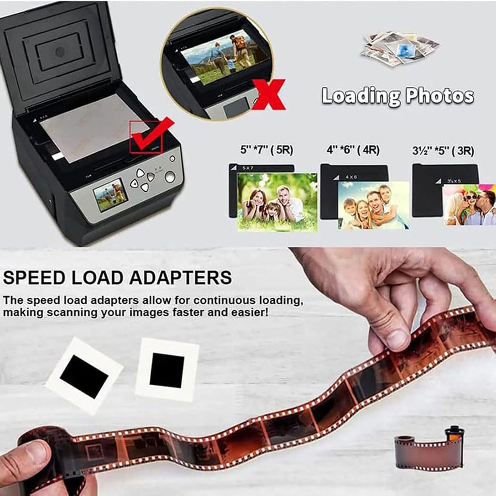 22MP Digital USB Scanner for Film/Slide/Photo with 5 LCD Screen - Convert 35mm Slide, 135 & 110 Film to HD JPG Files - Photo/Document/Business Card Scanner