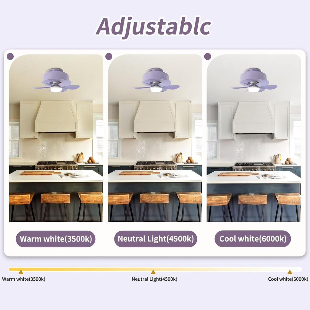Nordic Retro Round Purple Resin Semi-Recessed Fan Ceiling Light, Simple Style, Ceiling Lighting, Corridor Lighting, Entrance, Toilet