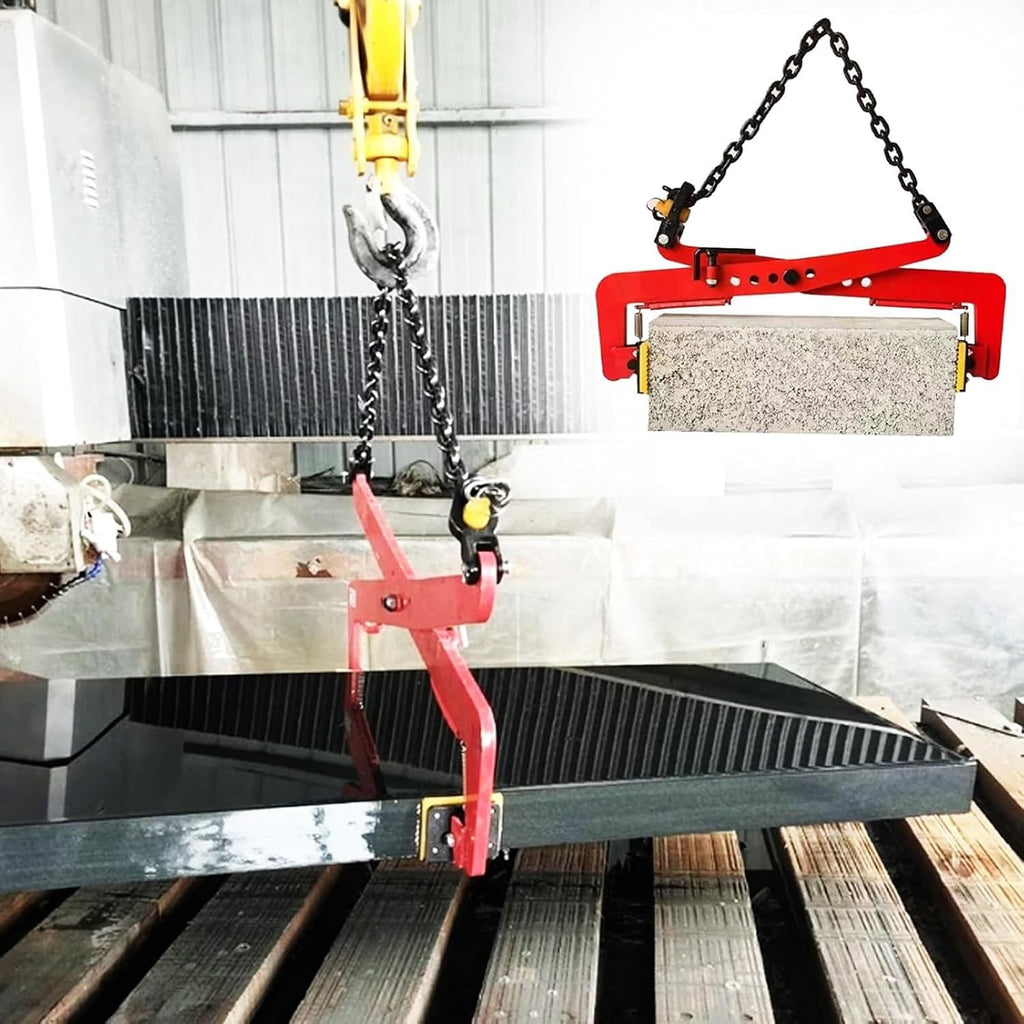 Granite Slab Lifting Clamp Curb, Adjustable Opening Stone Steel Plate Carrying Fixture, Island Roadside Vertical Lifting Pliers(42-91cm(16.5-35.8in))