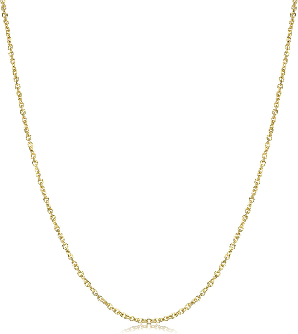 Kooljewelry 14k Yellow Gold 1.5 mm Diamond-cut Cable Chain Necklace (16, 18, 20, 22, 24 or 30 inch)