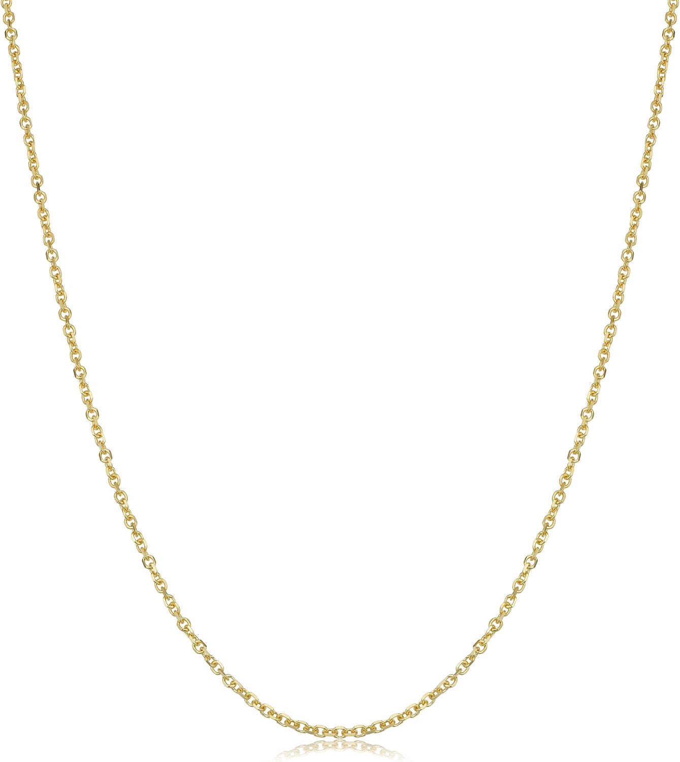 Kooljewelry 14k Yellow Gold 1.5 mm Diamond-cut Cable Chain Necklace (16, 18, 20, 22, 24 or 30 inch)