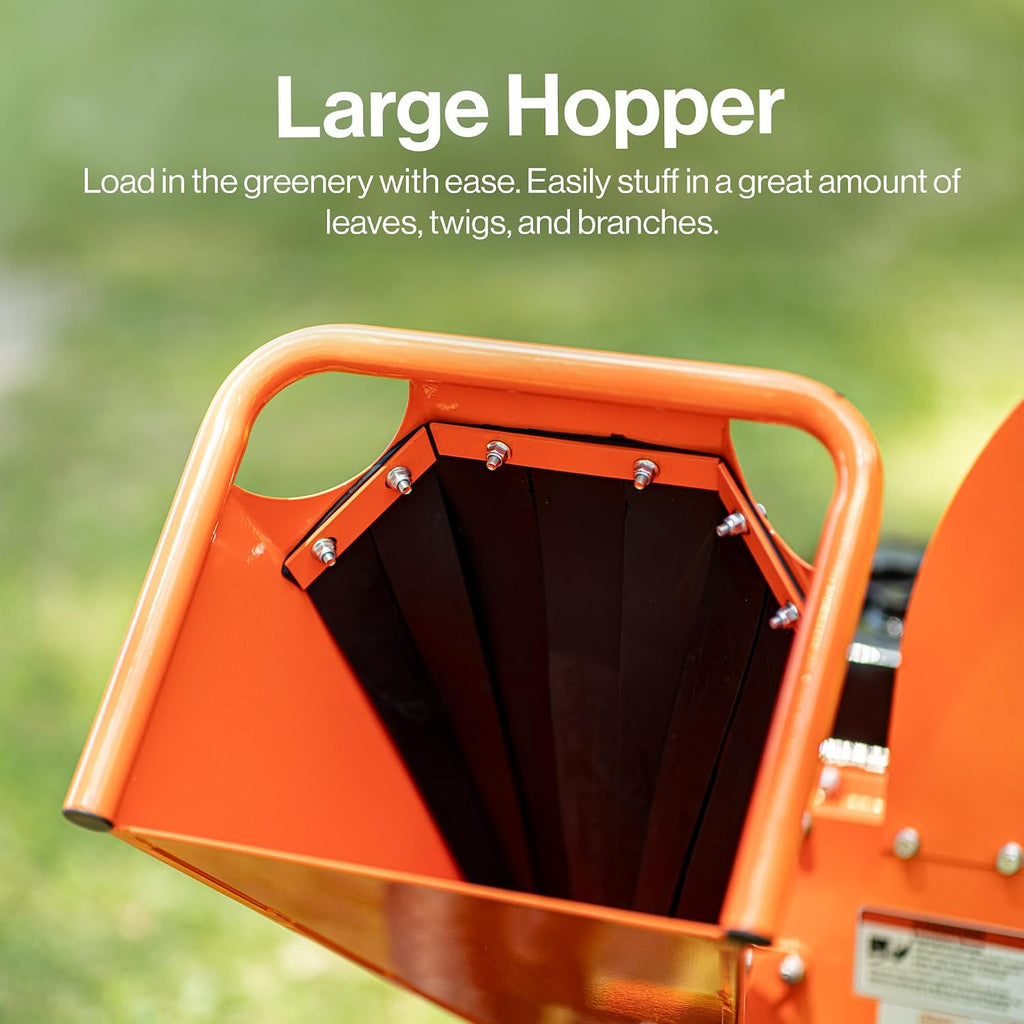 SuperHandy Mini Wood Chipper Shredder Mulcher Heavy Duty 7HP Compact Design 3' Inch Max Capacity