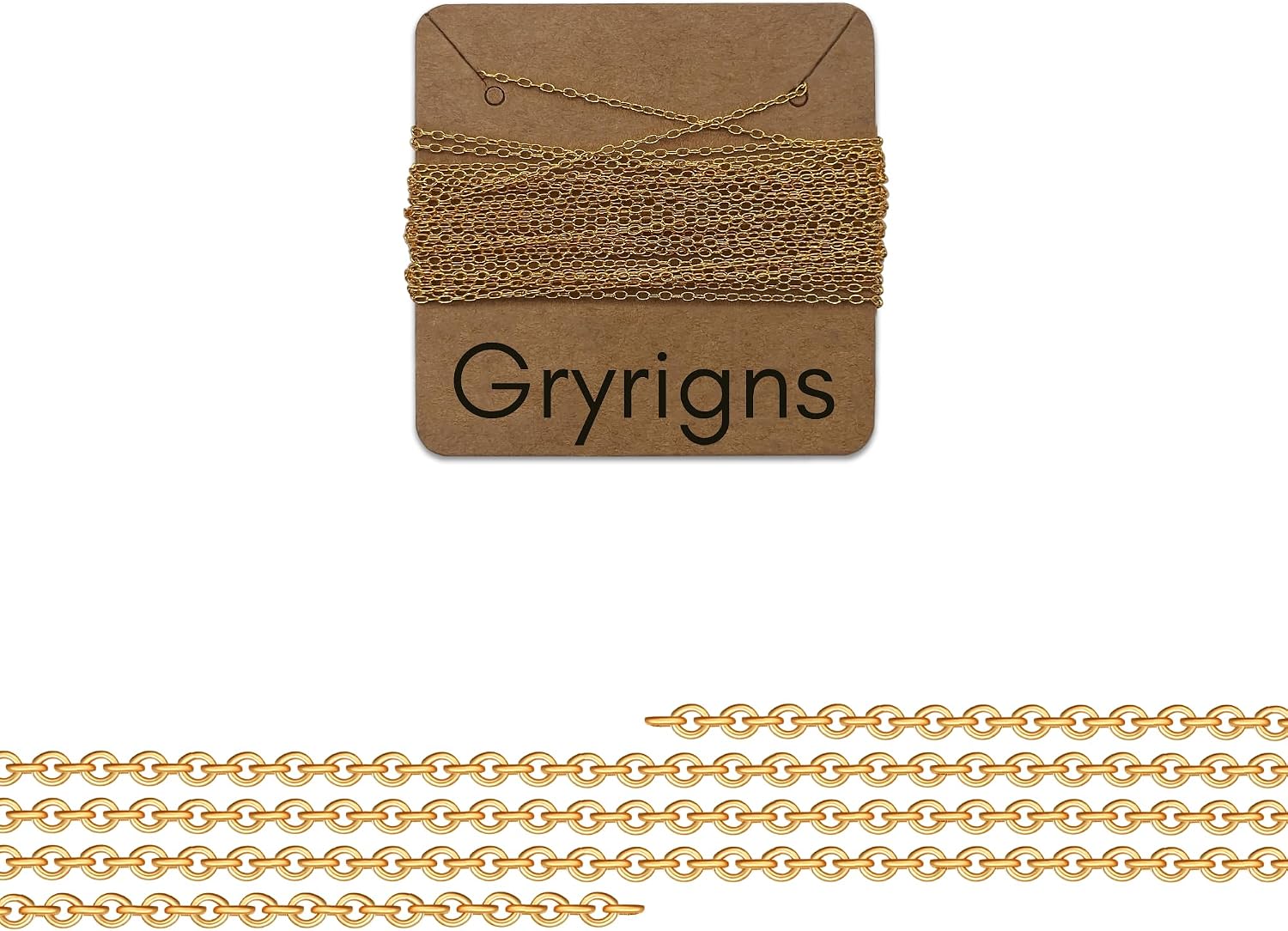 Gryrigns 15Feet 1.1mm 925 Sterling Silver Gold Plated Round Cable Chain Link Bulk for DIY Craft Jewelry Making (6.58 Grams)