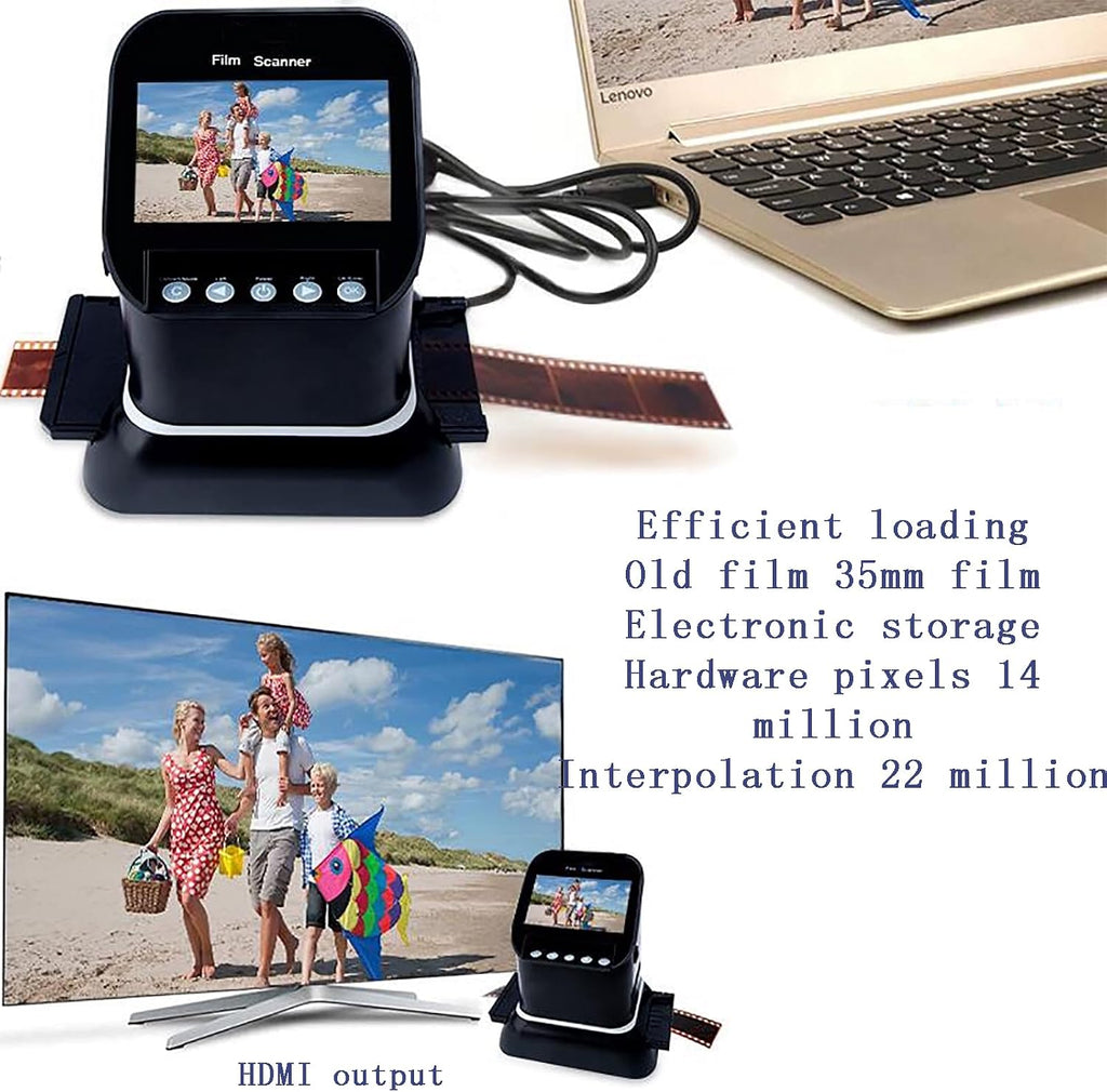 Digital Film Scanner, 4.3' Color Screen Digital Film, Support USB/HDMI Outpu, Convert 5 Specifications of 120 Negatives (60x90, 60x80, 60x70, 60x60, 60x45), 35mm, 135 Negatives (36x24), 127