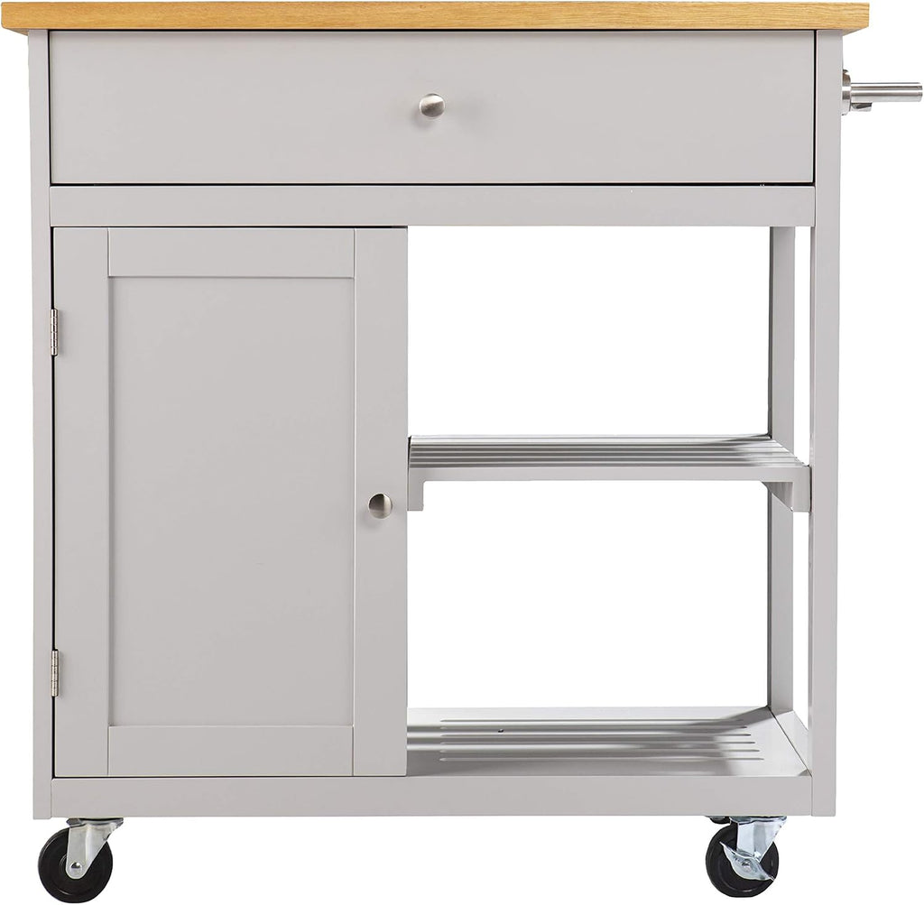 SEI Furniture - Rolling Kitchen Island with Storage - Transitional Design, Green Finish - Ideal for Kitchen, Dining Room (KA1125734)
