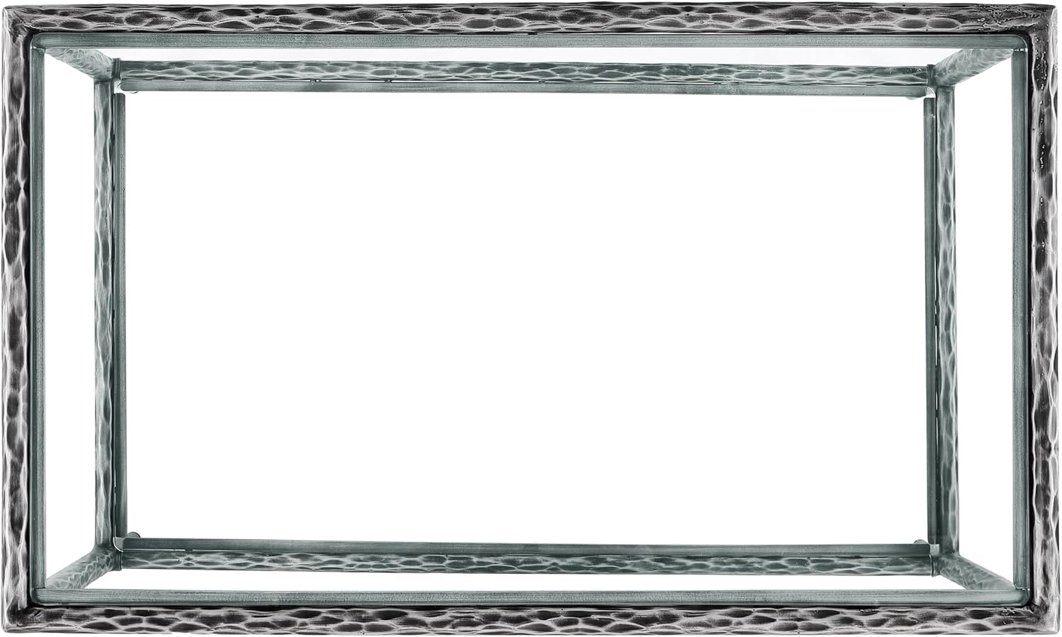 24/7 Shop at Home Lalia Hammered Metal 2-Piece Bedroom Collection, Upholstered Bed Frame with Beige Fabric Headboard, Forged Steel and 1-Shelf Nightstand, Foundation Required, Queen, Matte Grey
