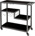 SEI Furniture - Holly & Martin Zephs Bar Cart - Grey - Iron Metal & Tempered Glass - Modern Design - Ideal for Living Rooms, Dining Rooms, Home Bars, 40' W x 16' D x 37.5' H (HZ8810)