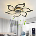 Ceiling Fan with Light and Remote, Ceiling Fan Lamp, Compatible with Alexa Google Home, Intelligent Ceiling Blades with Light and Remote Control, Dimmable, Reversible 6 Speeds, DC Motor (Color : 2)