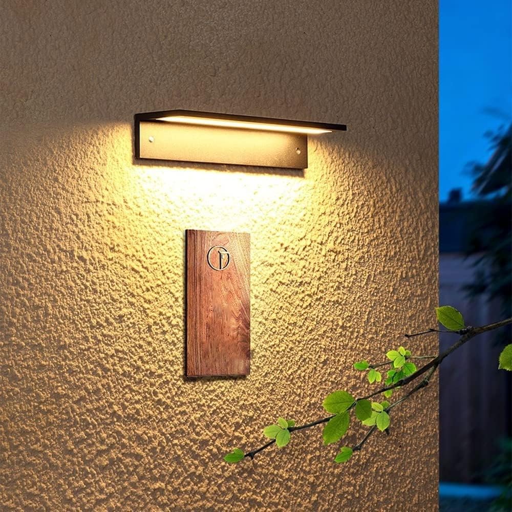 Outdoor Wall Lantern,Exterior Waterproof Wall S Projection Square Wall Lamp IP65 Waterproof Spotlight Wall Sconce Outdoor Bracket Wall Lantern Exterior Lighting Fixtures for Garden Washer Villa