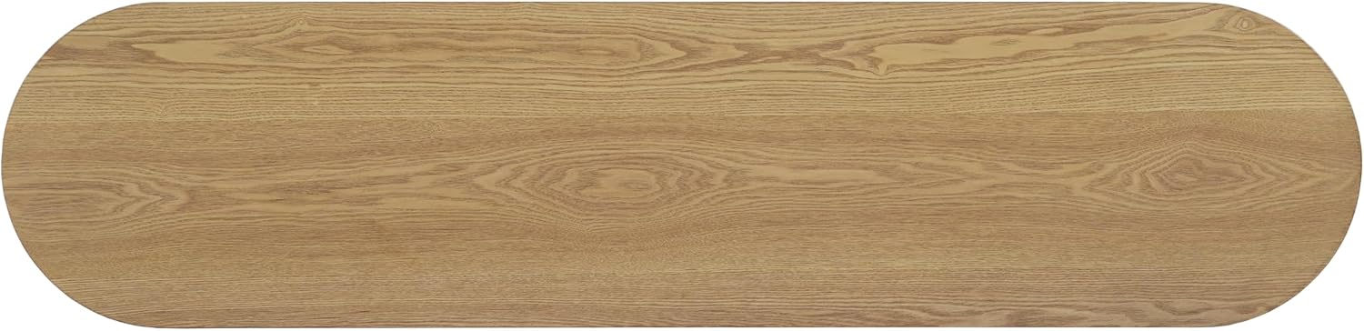 Merax Modern Entryway Console Table with Triple-Tier Storage, Slim Sofa Table with Open Shelf & Elegant Wood Grain, Multi-Functional Hallway Table for Living Room, Natural