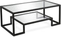 Henn&Hart 45' Wide Rectangular Coffee Table in Blackened Bronze, Modern coffee tables for living room, studio apartment essentials