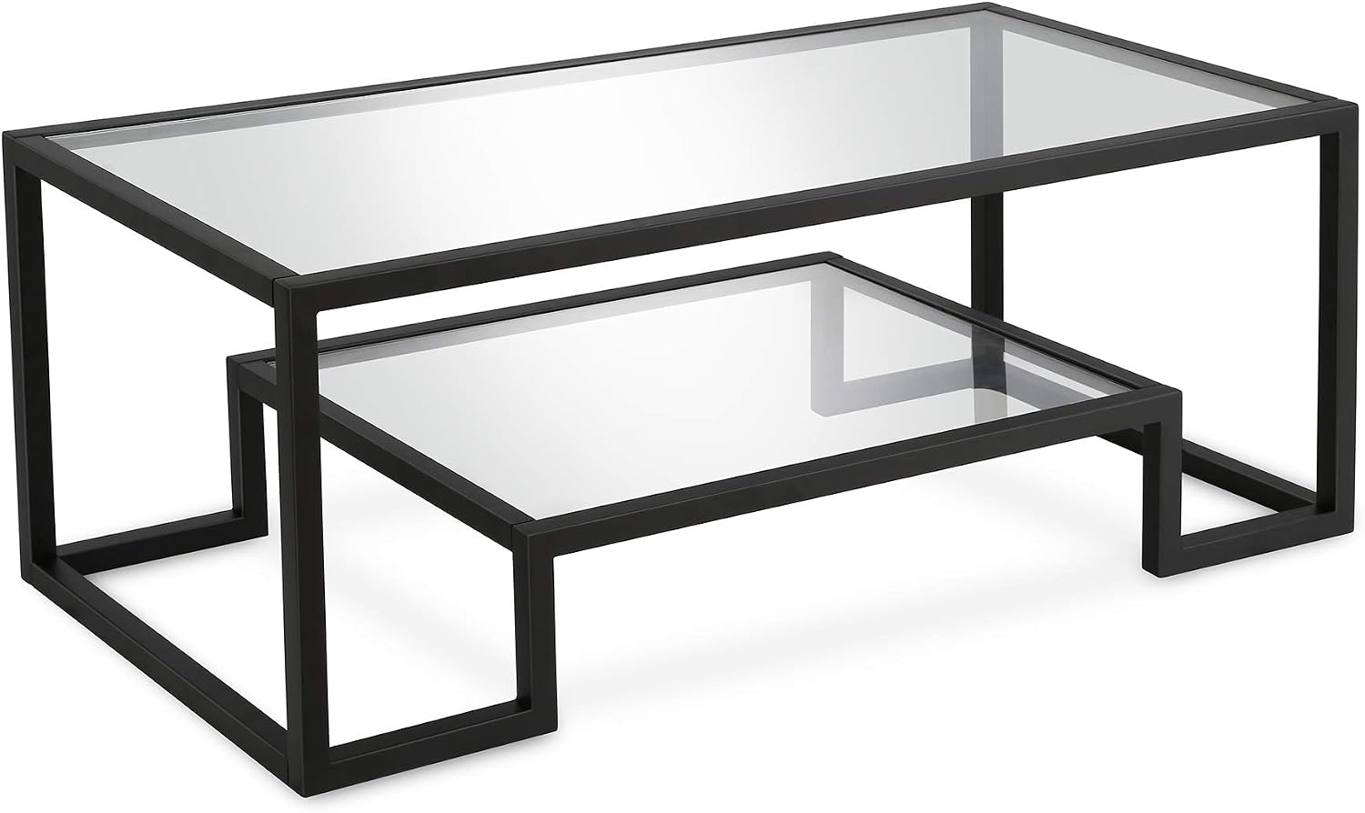 Henn&Hart 45' Wide Rectangular Coffee Table in Blackened Bronze, Modern coffee tables for living room, studio apartment essentials