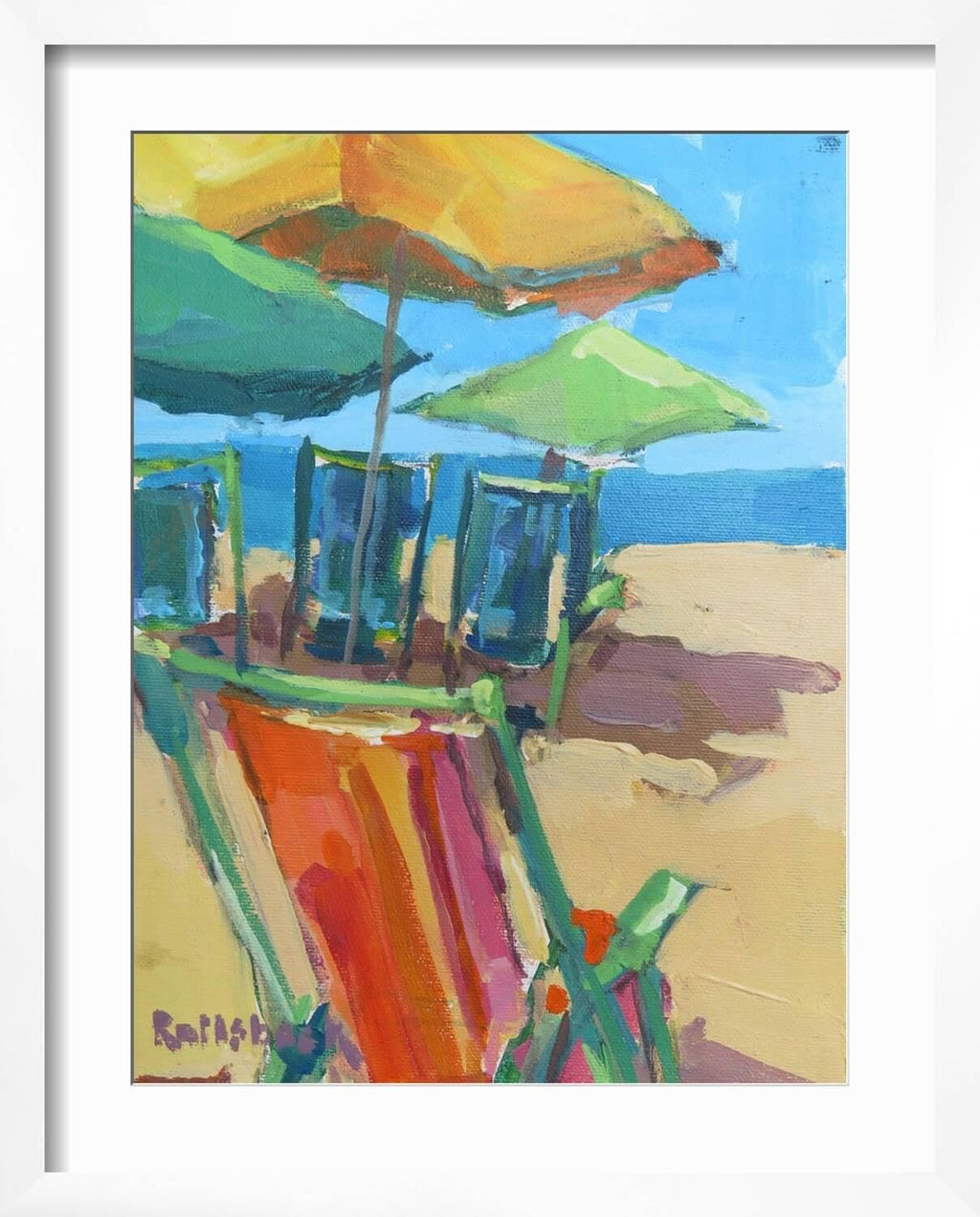 ART.COM Wall Art Print Beach Days on White Frame by Page Pearson Railsback, 17' x 21'