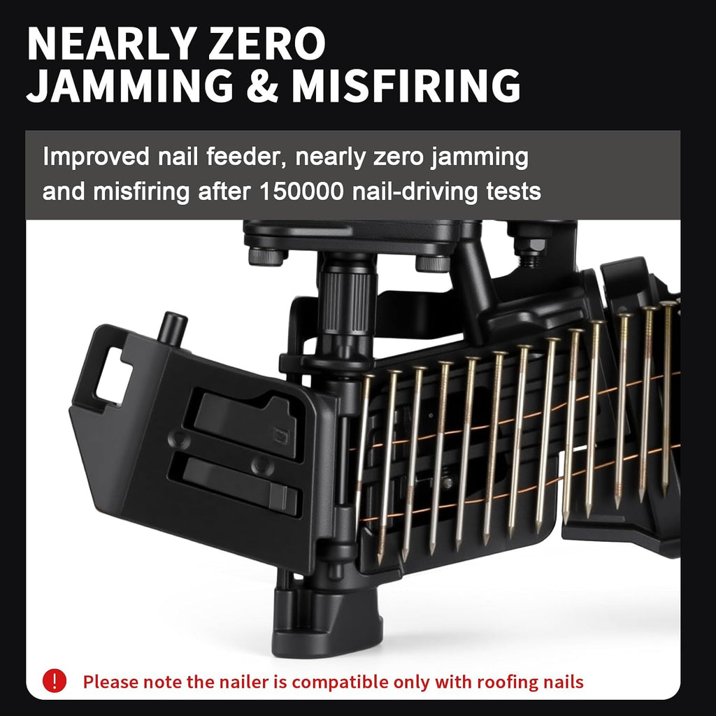 AEROPRO TOOLS Roofing Nailer 15 Degree Coil Roofing Nails 3/4-Inch up to 1-3/4-Inch CN45RC