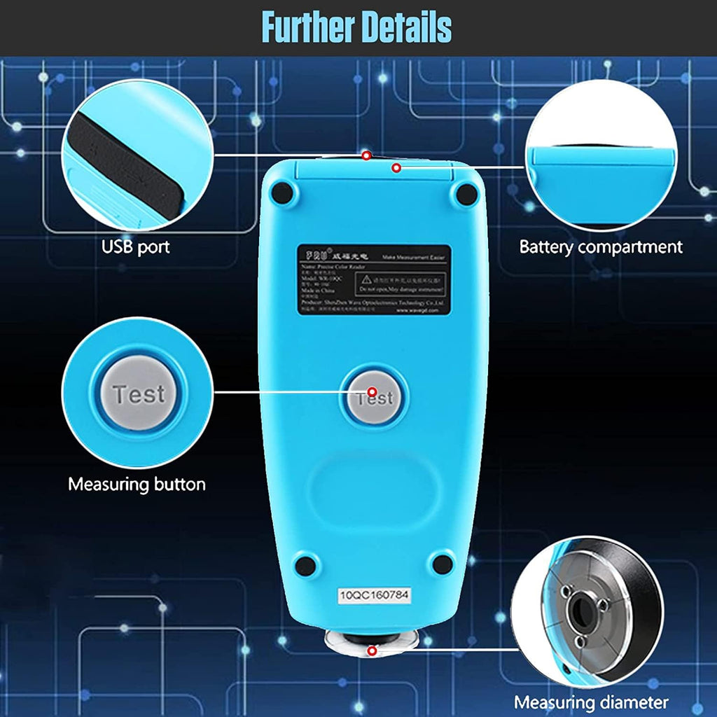 Handheld Colorimeter - Precise Portable Color Analyzer Digital Color Reader with 8mm Aperture and True -Color Display Tester Kit Lab Colorimeter Color Difference Meter Tester for Multi-Purpose