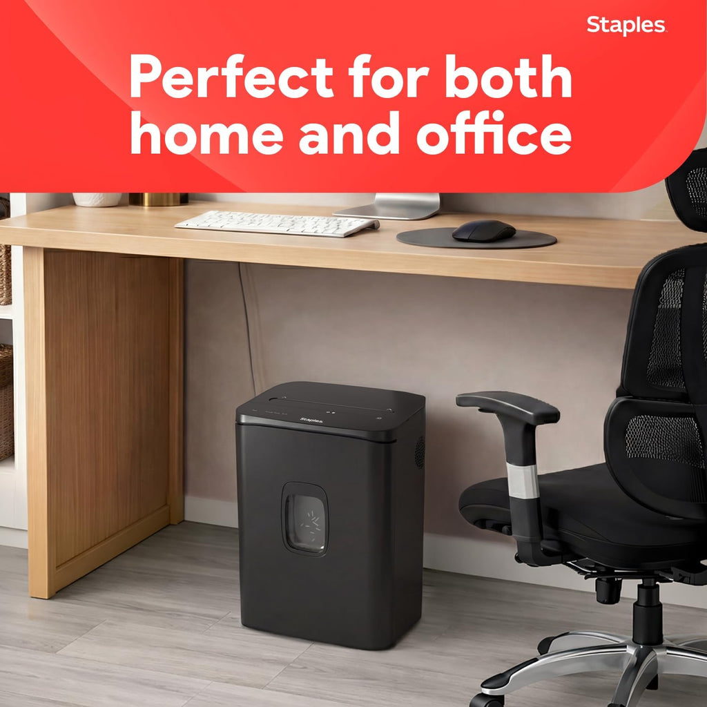 Staples 20-Sheet Micro-Cut Paper Shredder, High-Security Document & Credit Card Shredding for Offices, Black