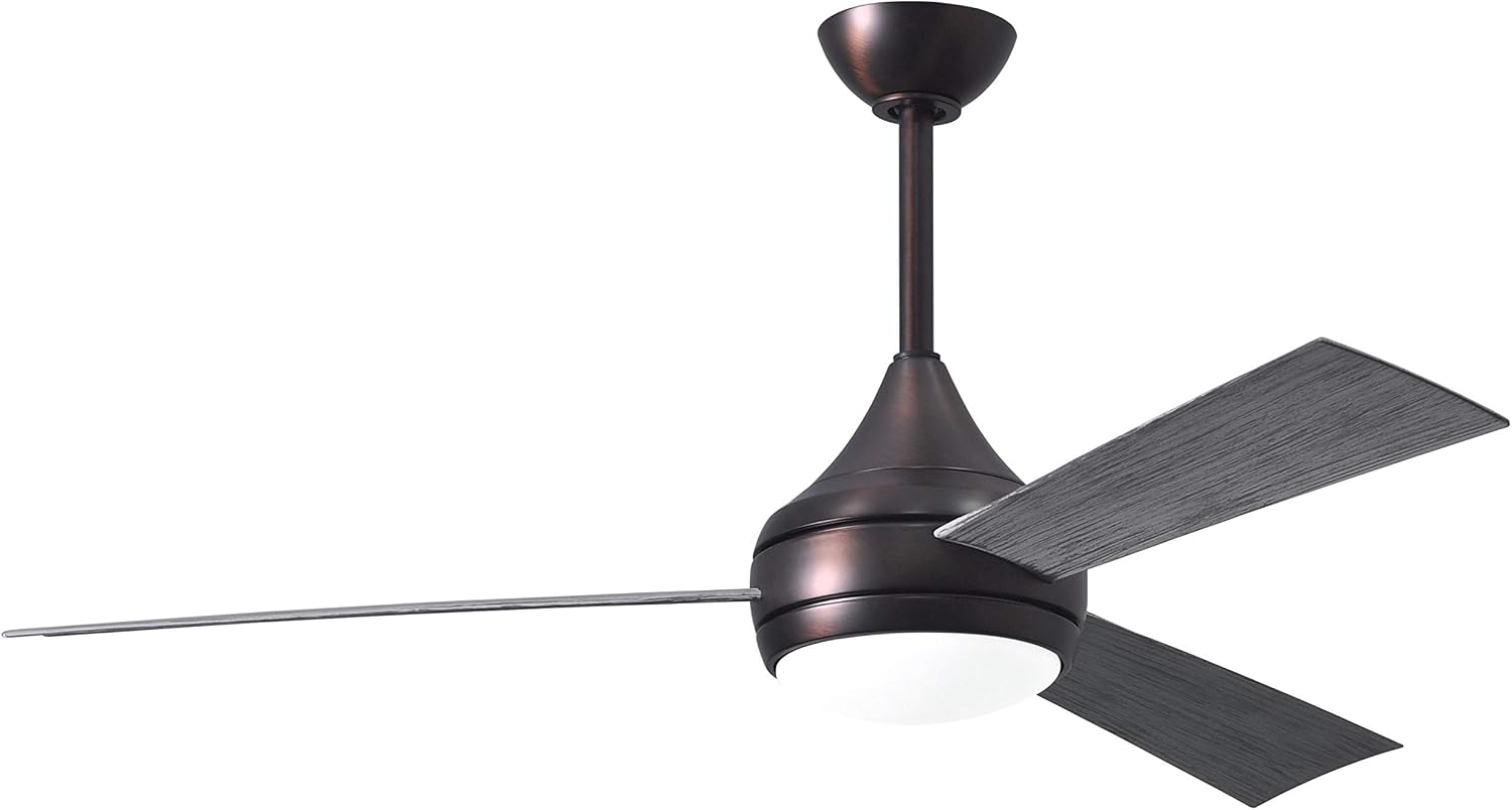 Matthews DA-BB-BW Donaire Outdoor Wet/Salt Water Rated 52' Marine-Grade Coastal Ceiling Fan with LED Light & Remote, Brushed Bronze with Barn Wood Tone