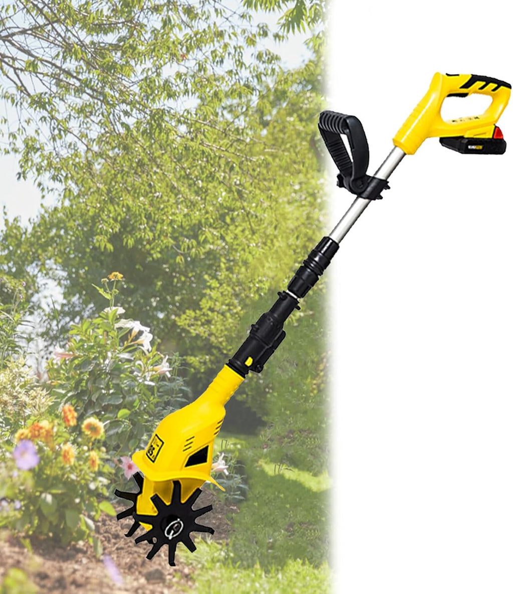 Small Tiller Cultivator, Household Use Electric Tiller, Garden Tiller, Lightweight Cordless Garden Cultivator for Gardening, Manganese Steel Blade, 20v Lithium