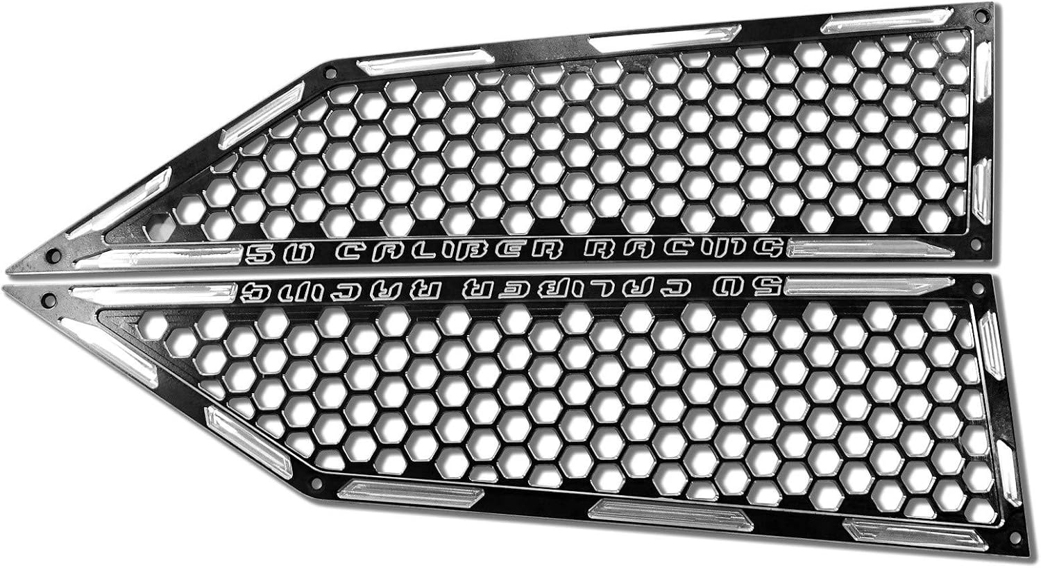 50 Caliber Racing CNC Billet Side Vent Air Intake Grill Bezel Kit with Black Powdercoat Finish fits Polaris RZR XP Turbo/Turbo S [5358A17]