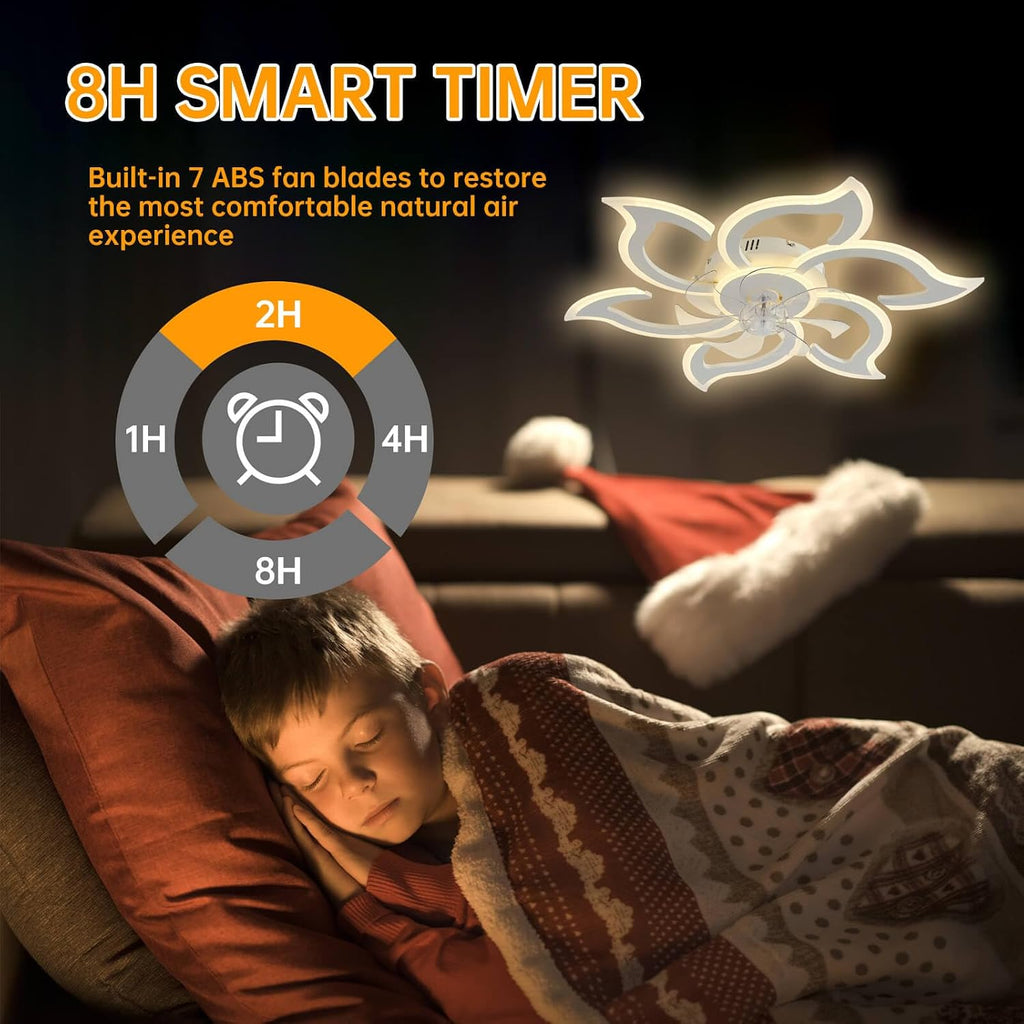 Ceiling Fan with Light and Remote, Ceiling Fan Lamp, Compatible with Alexa Google Home, Intelligent Ceiling Blades with Light and Remote Control, Dimmable, Reversible 6 Speeds, DC Motor (Color : 2)