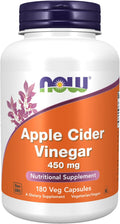 NOW Foods Supplements, Apple Cider Vinegar 450 mg, Derived from Fermentation of Sweet Apple Cider, 180 Veg Capsules (Pack of 12)