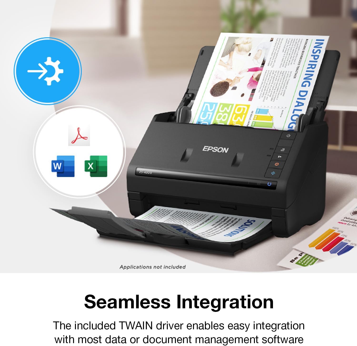 Epson Workforce ES-500W II Wireless Color Duplex Desktop Document Scanner for PC and Mac & Workforce ES-400 II Color Duplex Desktop Document Scanner for PC and Mac