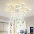 Ceiling Fan with Light and Remote, Ceiling Fan Lamp, Compatible with Alexa Google Home, Intelligent Ceiling Blades with Light and Remote Control, Dimmable, Reversible 6 Speeds, DC Motor (Color : 1)