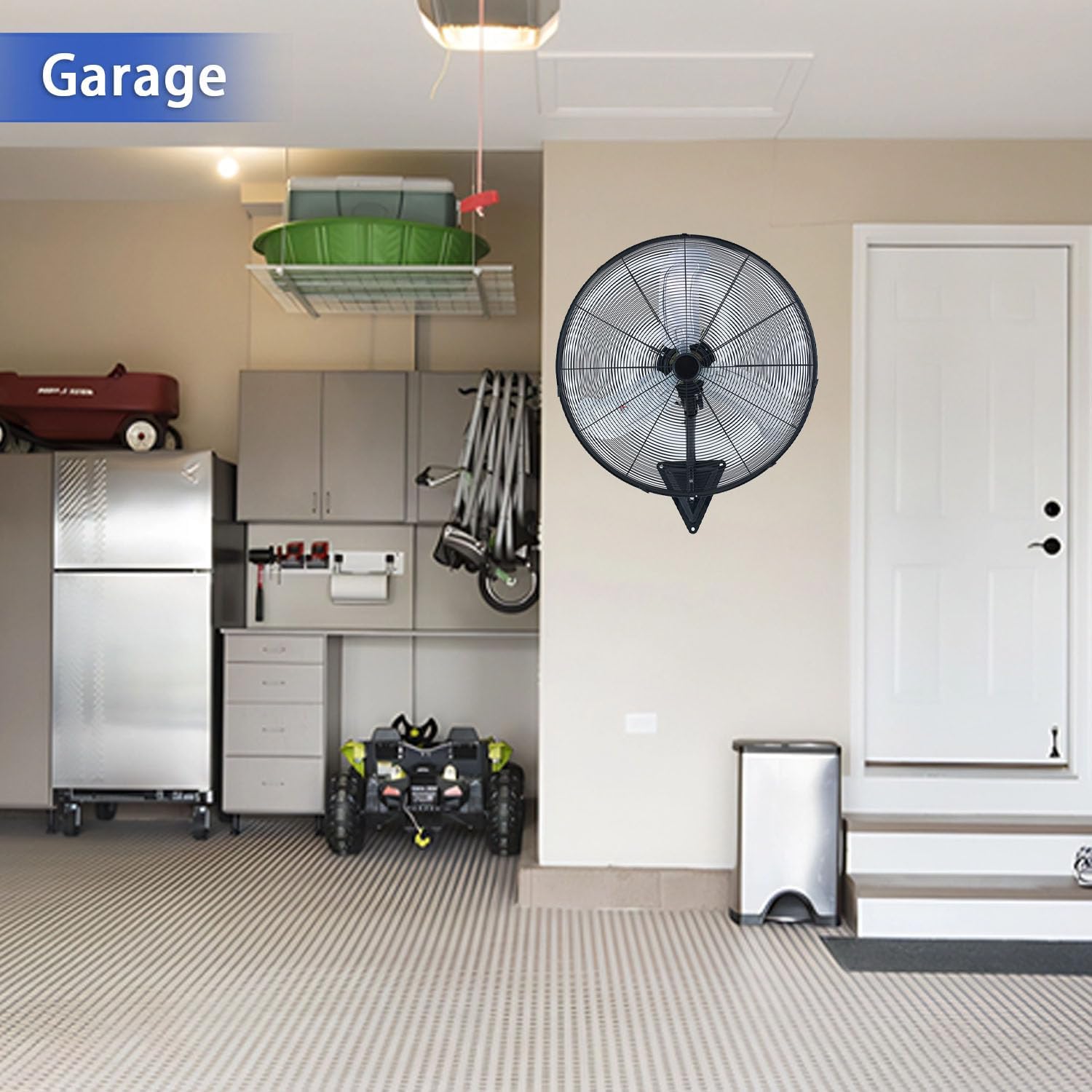 30' Wall Mount Fan, 9500CFM Heavy Duty Wall Fan with 3-Speed & Adjustable Tilt, 30 Inch High Velocity Industrial Oscillating Fans for Garage, Factory, Patio, Indoor, Porch, Shop & Commercial Use