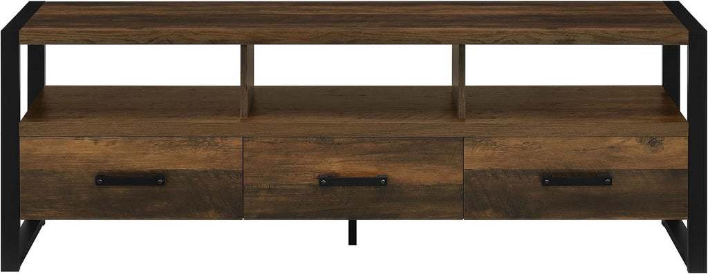 Coaster Home Furnishings - James - Engineered Wood - 60-Inch 3-Drawer TV Stand and Black Metal Finish - Living Room - Dark Pine - 704282
