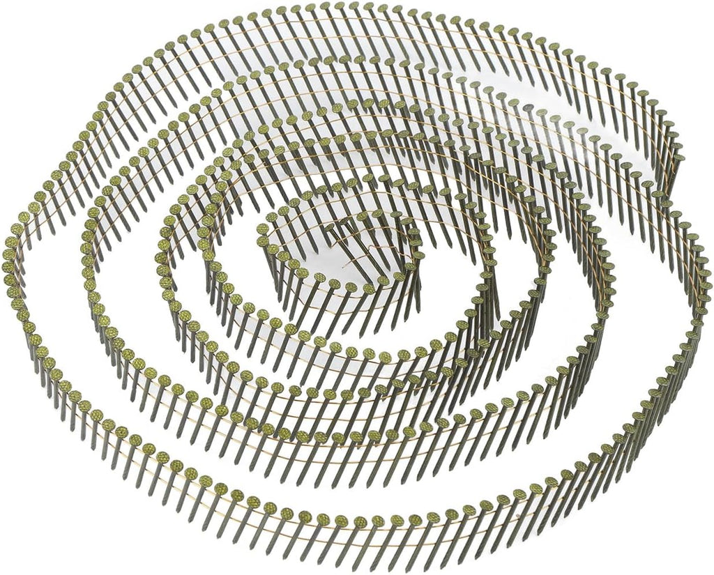 Omabeta 40 Rolls 16000 Counts 15 Degree Wire Coil Siding Nails Steel Thread Coil Nails for Cladding Pallet Construction Roofing Fencing