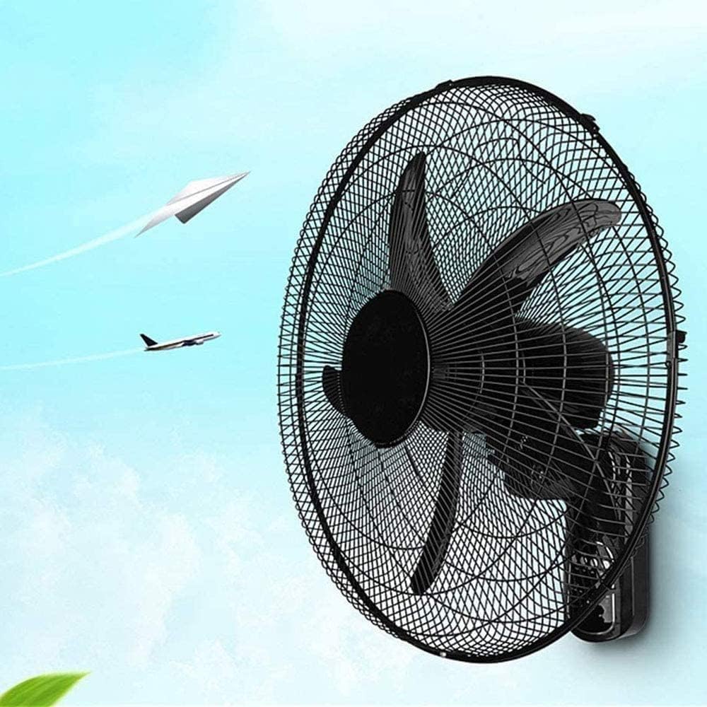 Wall Mounted Oscillating Fan 20 Inch Wall-Mounted Fans, Home Oscillating Cooling Wall Fan, with Remote Control Timing, 5 Blades, Black