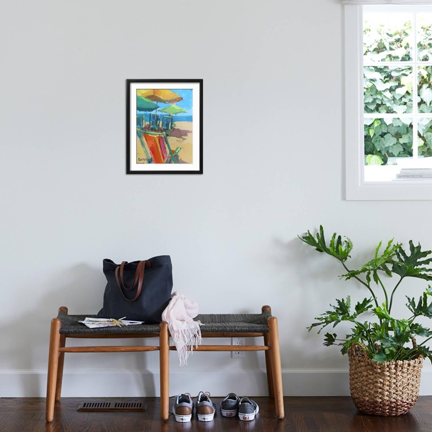 ART.COM Wall Art Print Beach Days on Black Frame by Page Pearson Railsback, 17' x 21'
