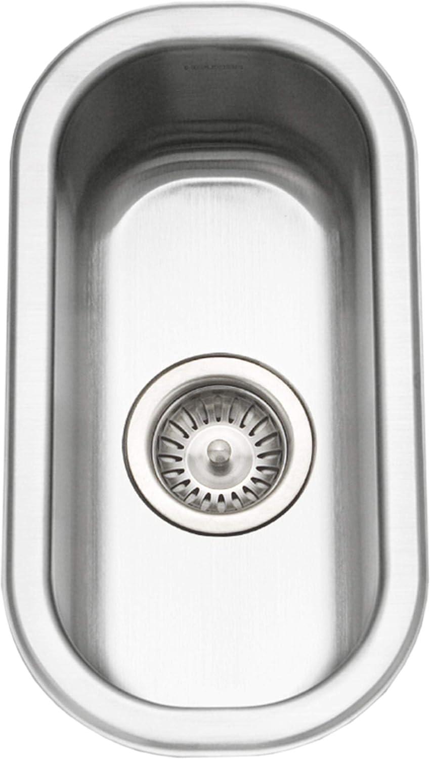 Houzer Club Stainless Steel Kitchen Bar & Prep Sink: 10 Inch Undermount Compact Oval Sink with Strainer, Durable & Versatile, Essential for Home & Apartment: CS-1105-1